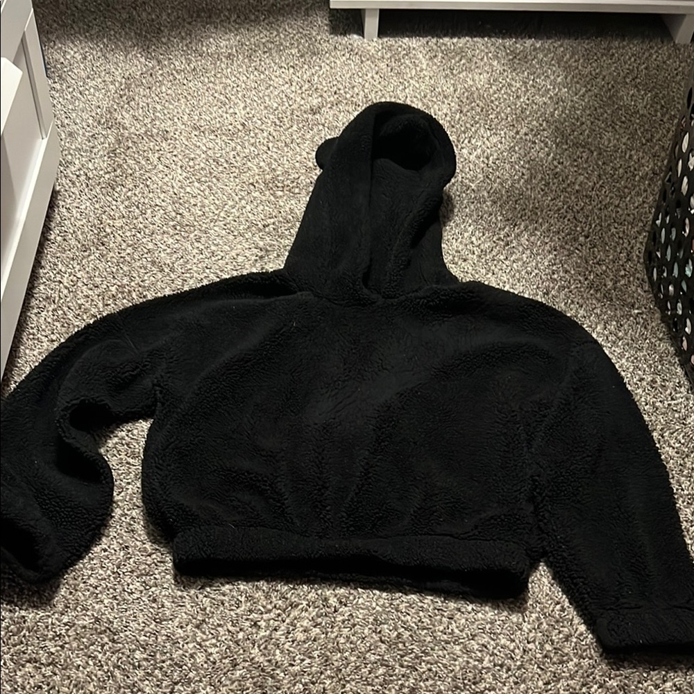 Cozy Black Fleece Hoodie